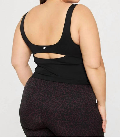 Built-in Cropped Bra Tank Top - Plus