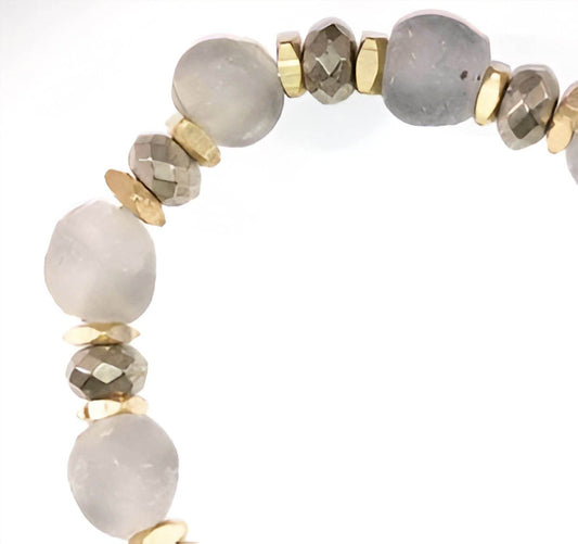 OMI - Women's She Is Clarity Sea Glass With Pyrite Bracelet - Rack Hunt -