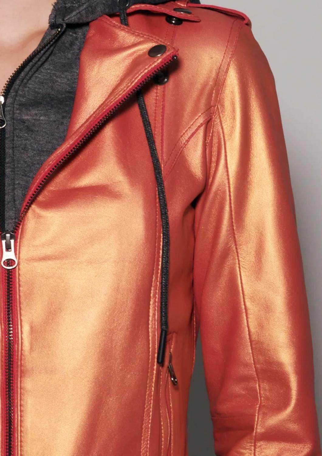 JKT NYC - Molly Metallic Leather Jacket - Rack Hunt