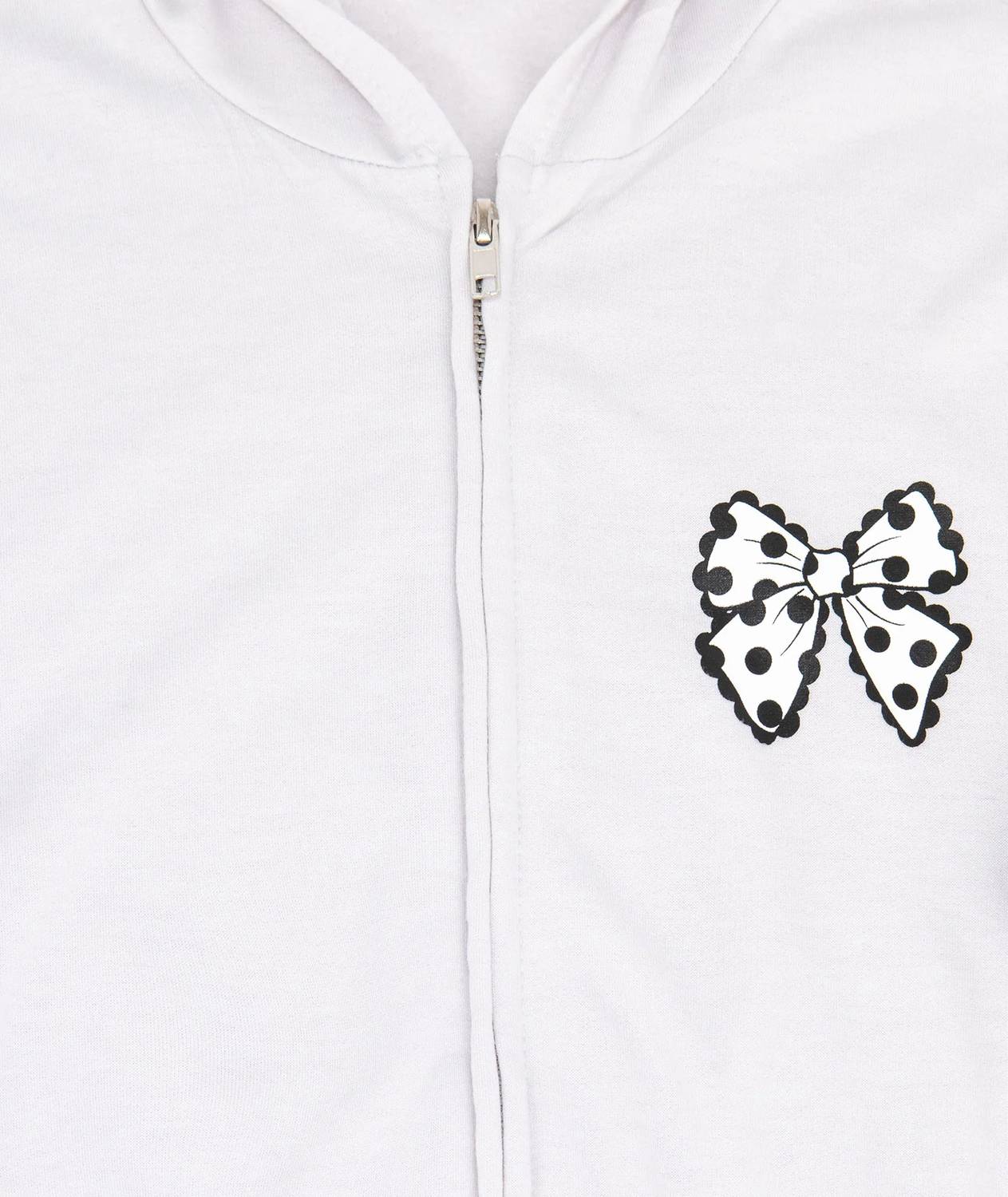Girl's Polka Dot Bow Zip Hoodie