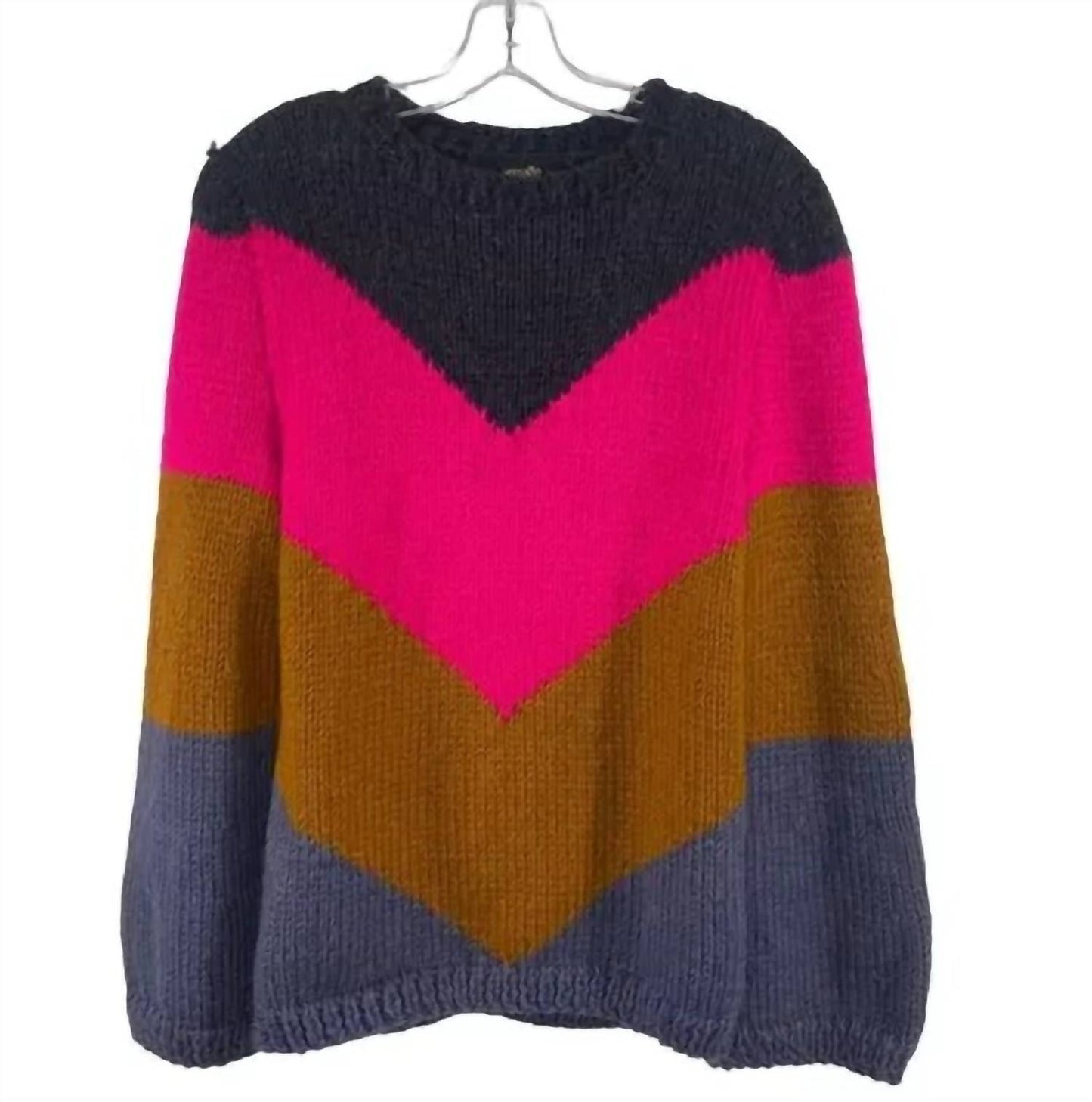 Women's Aguariba Colorblock Chunky Knit Chevron Sweater