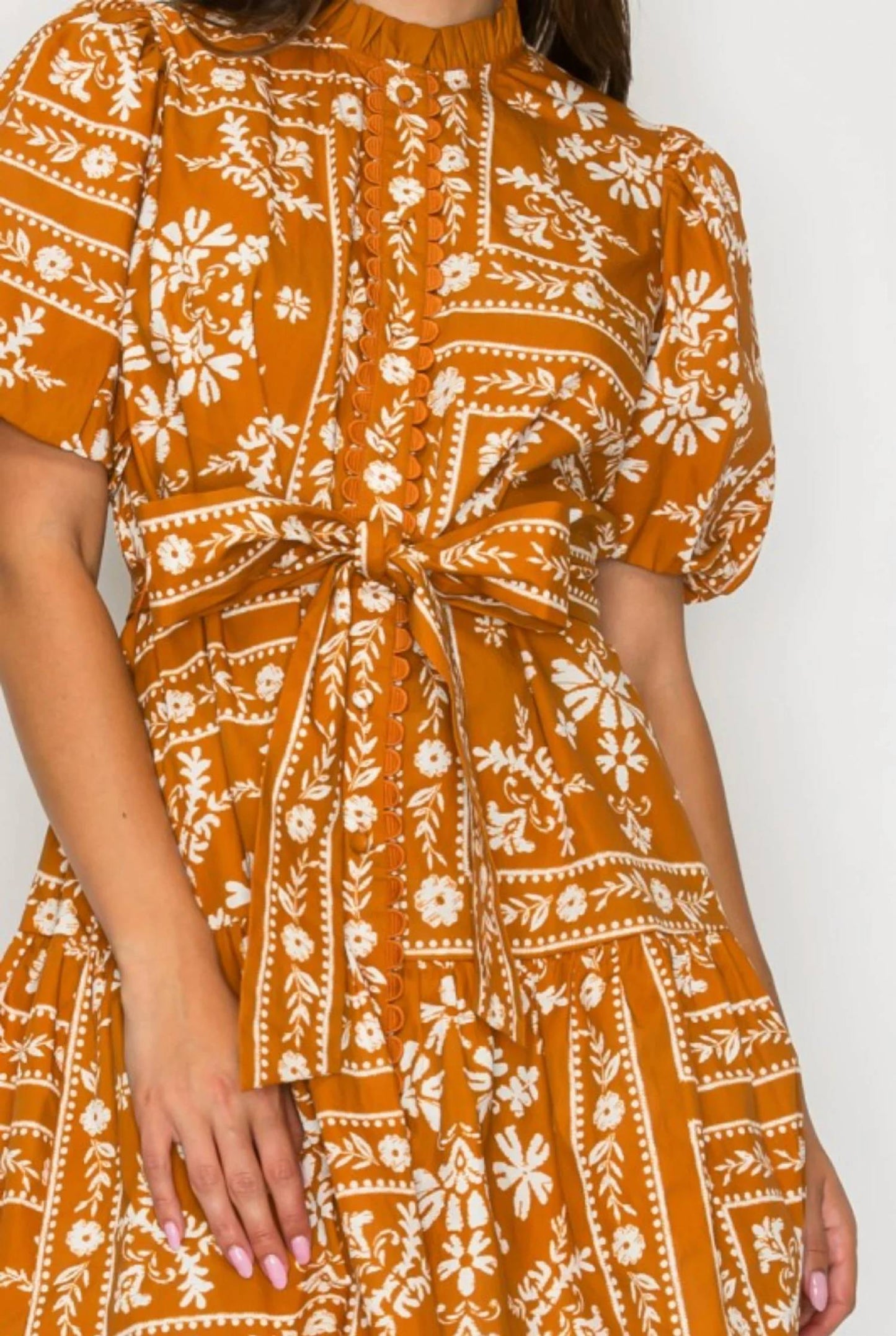 Bandana Print Cotton Mini Dress