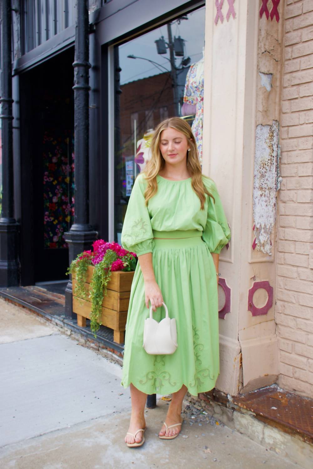 Gathered Midi Skirt