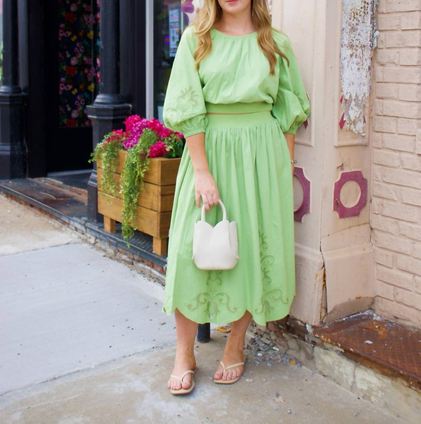 Gathered Midi Skirt
