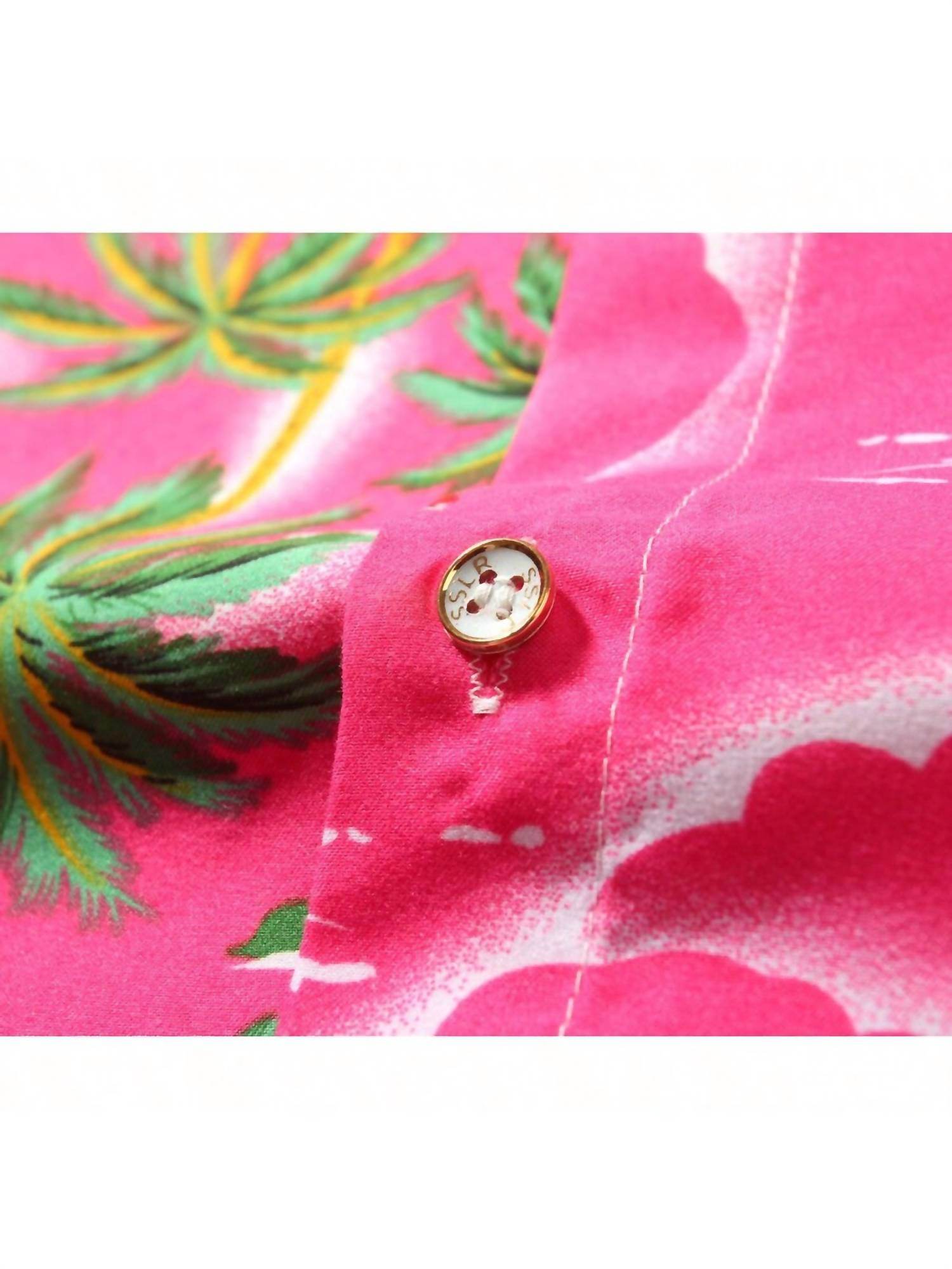 SSLR - Mens Hawaiian Shirt Short Sleeve Flamingo Shirt Casual Button Down Shirts Summer Beach Shirt - Rack Hunt