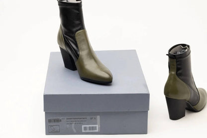 Women's Two-tone Block-heel Boots