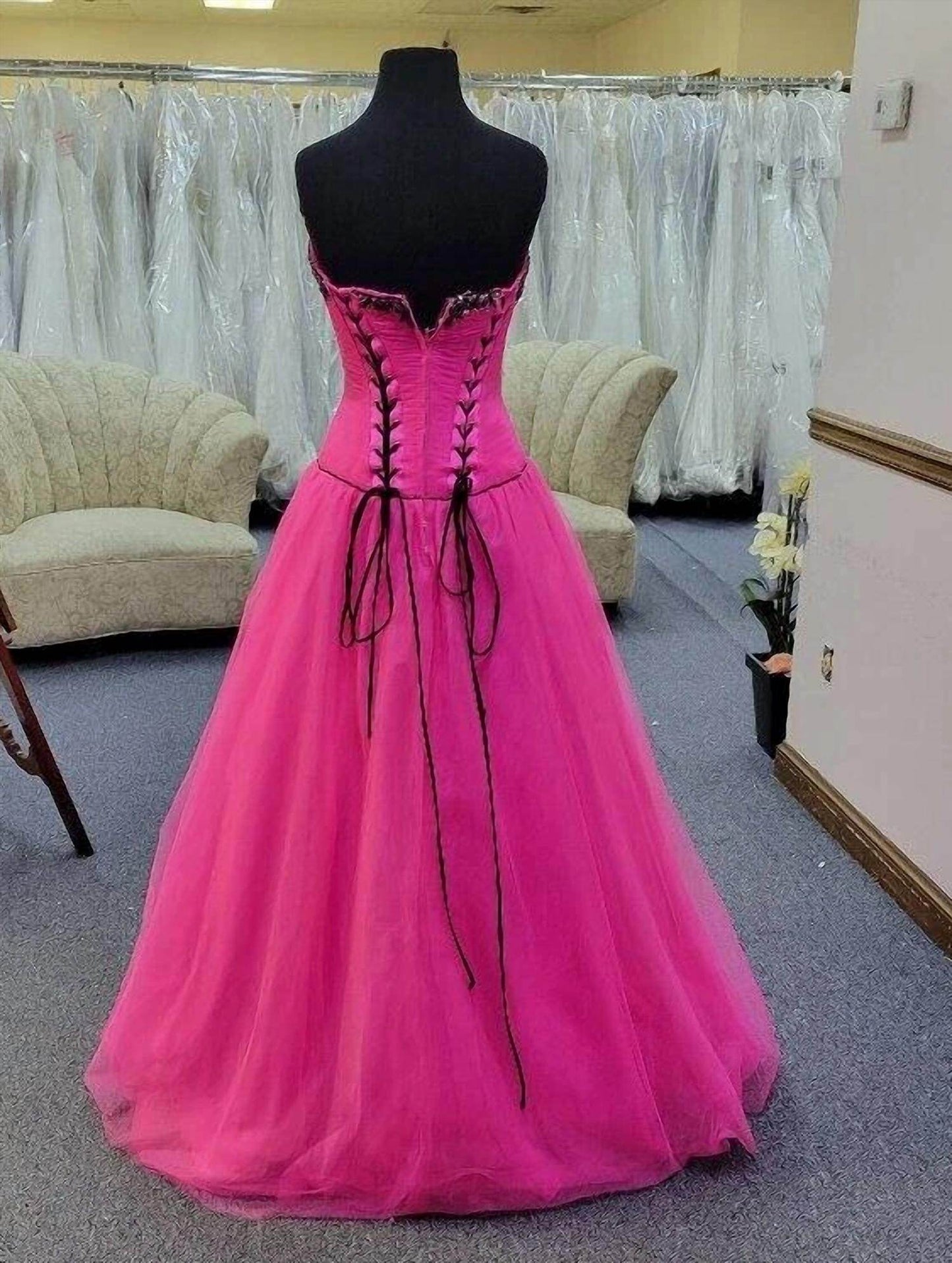 Precious Formals - Strapless Corset Lace-up Back Ballgown - Rack Hunt -