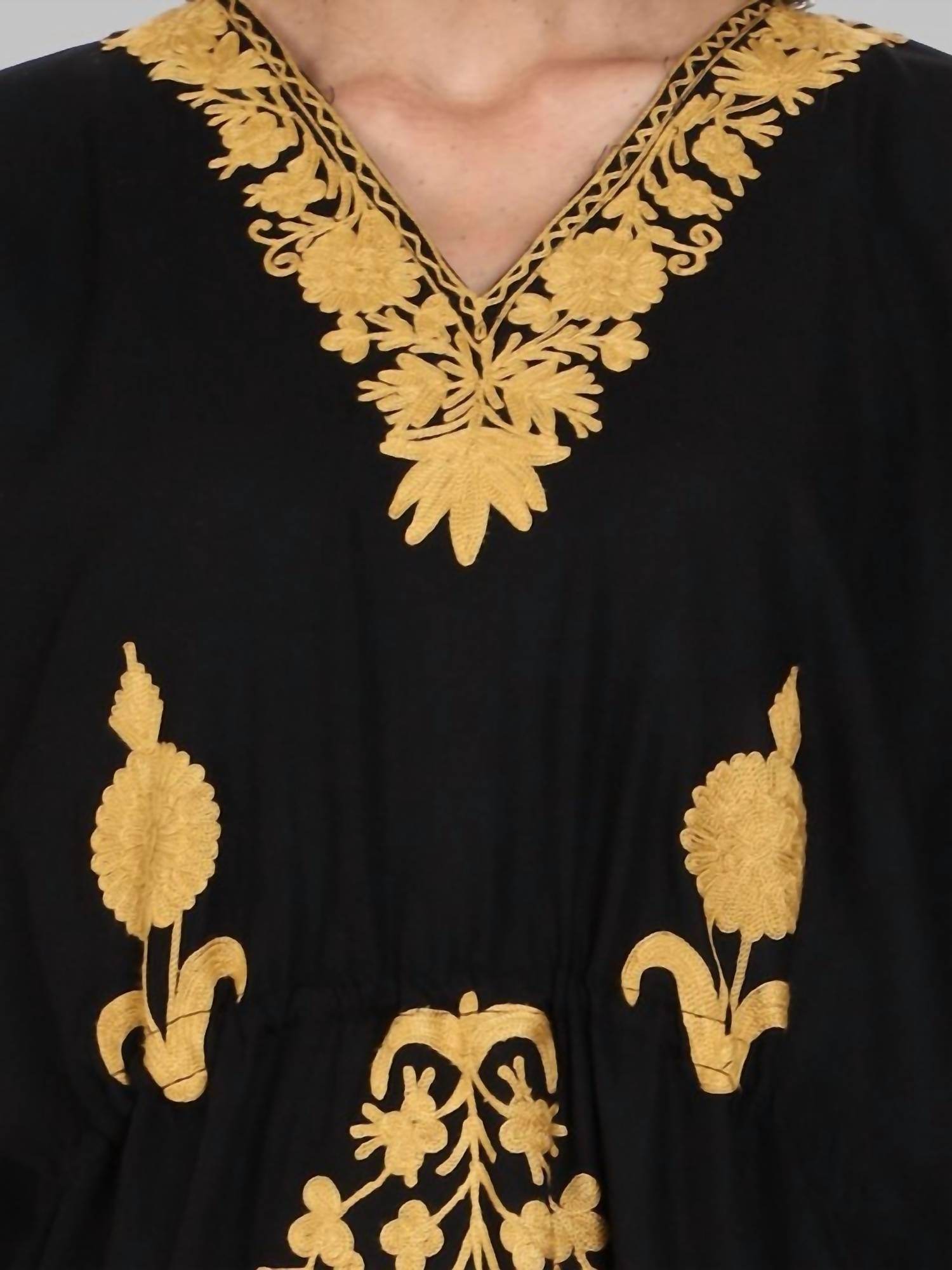 Gallabia - Kashmir Cotton Butterfly Maxi Kaftan Dress - Rack Hunt -