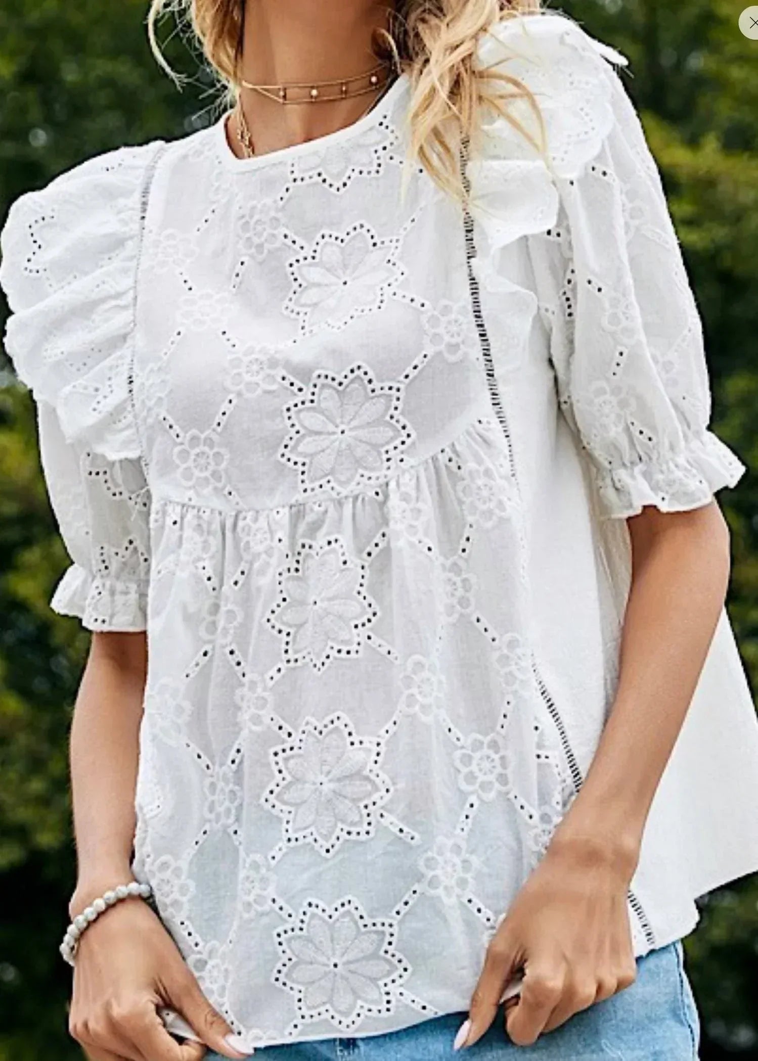 Licosa - Leah Eyelet Blouse - Rack Hunt