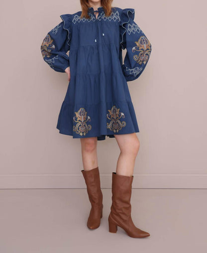 Lumiere Long Puff Sleeves Mini Dress