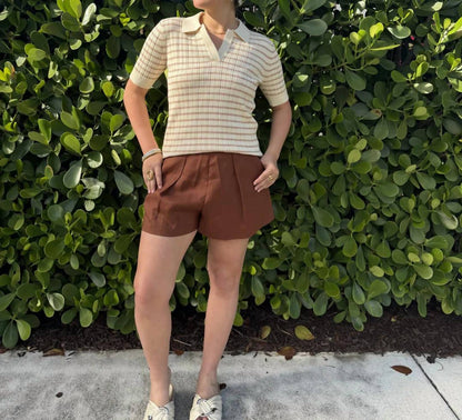 Stripe Polo Top