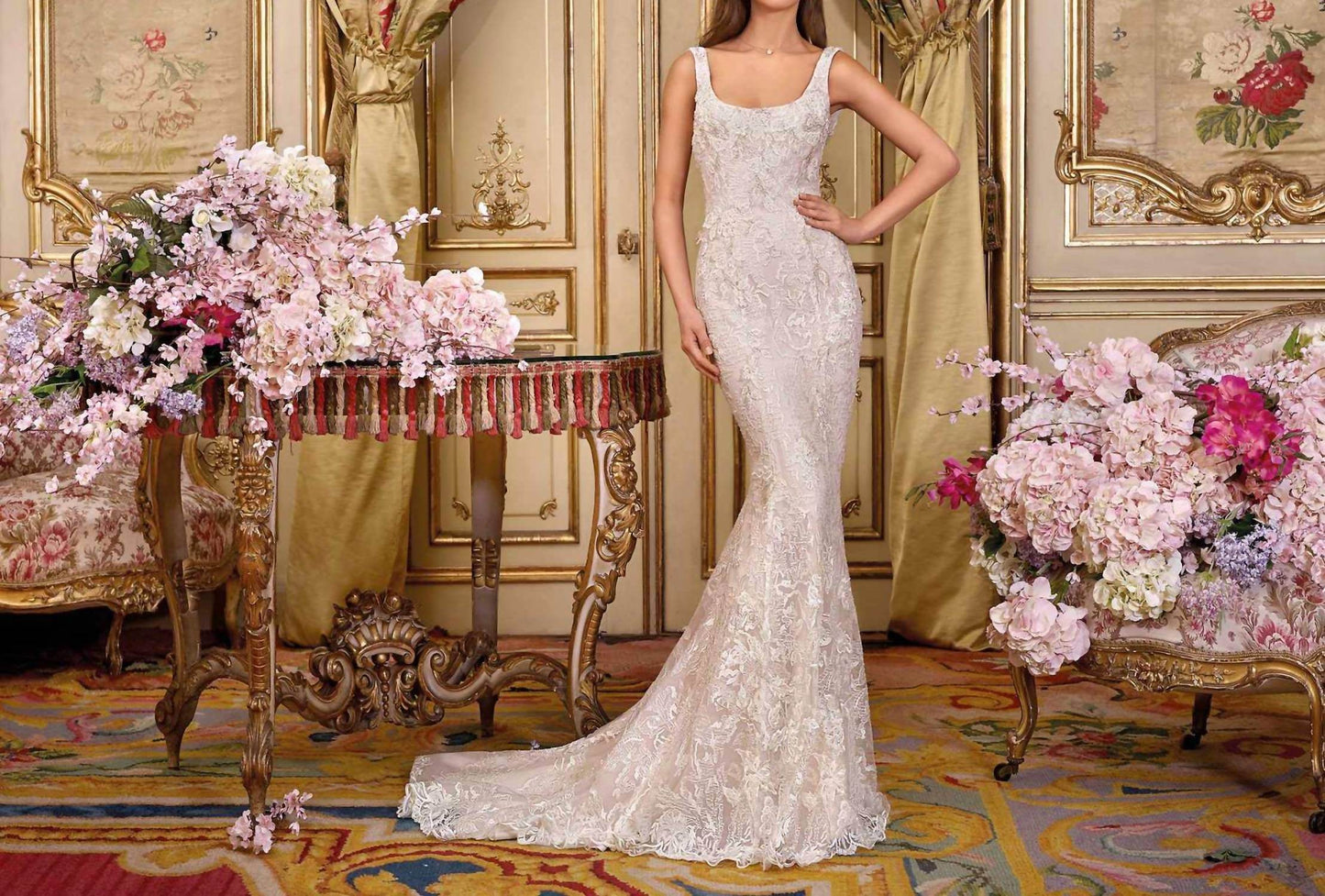 Demetrios - Ada Sheath Square Neckline Dress - Rack Hunt -