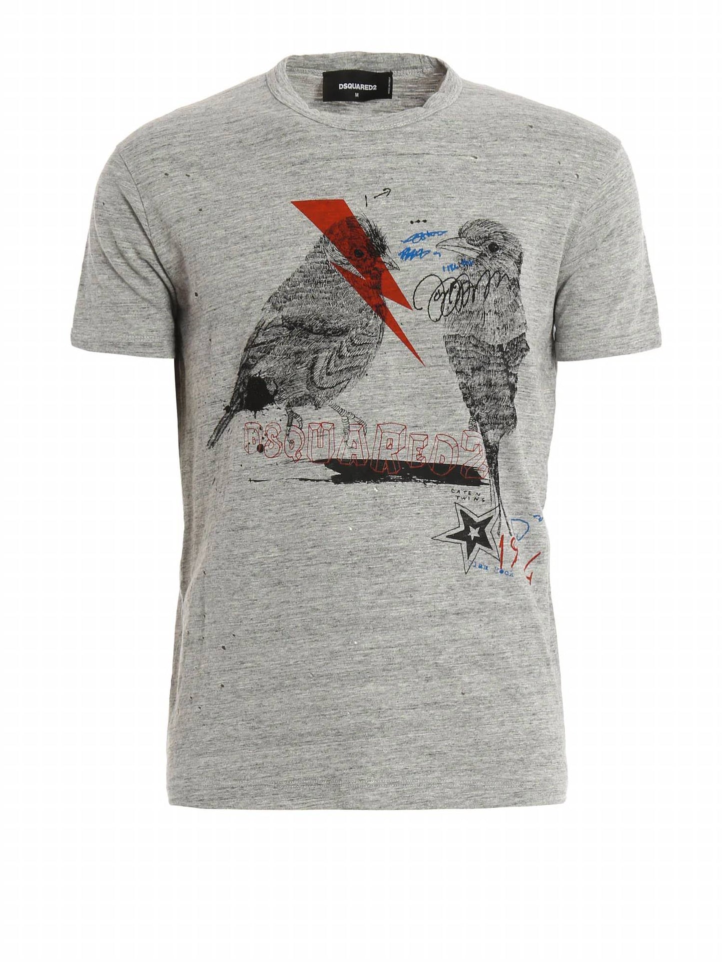 Women's Distressed Birds Sketched T-shirt