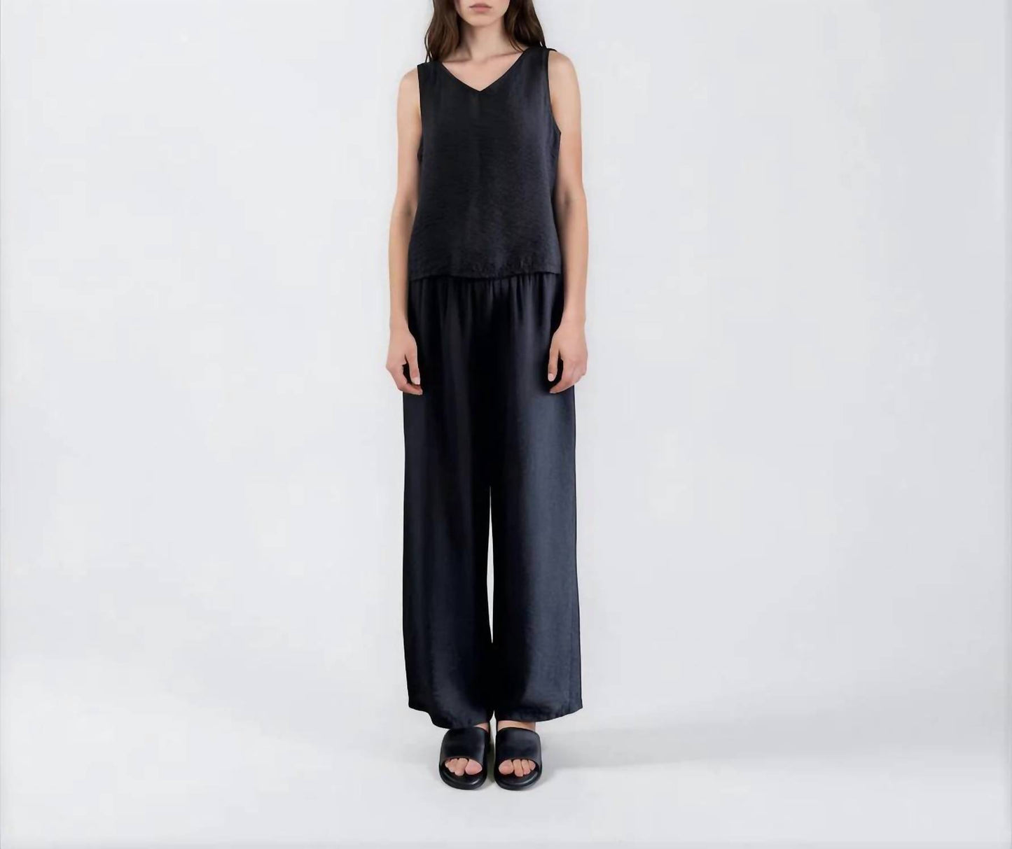 Crinkled Wide Leg Pant