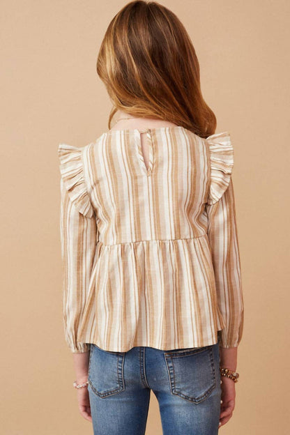 Stripe Tasseled Bodice Top