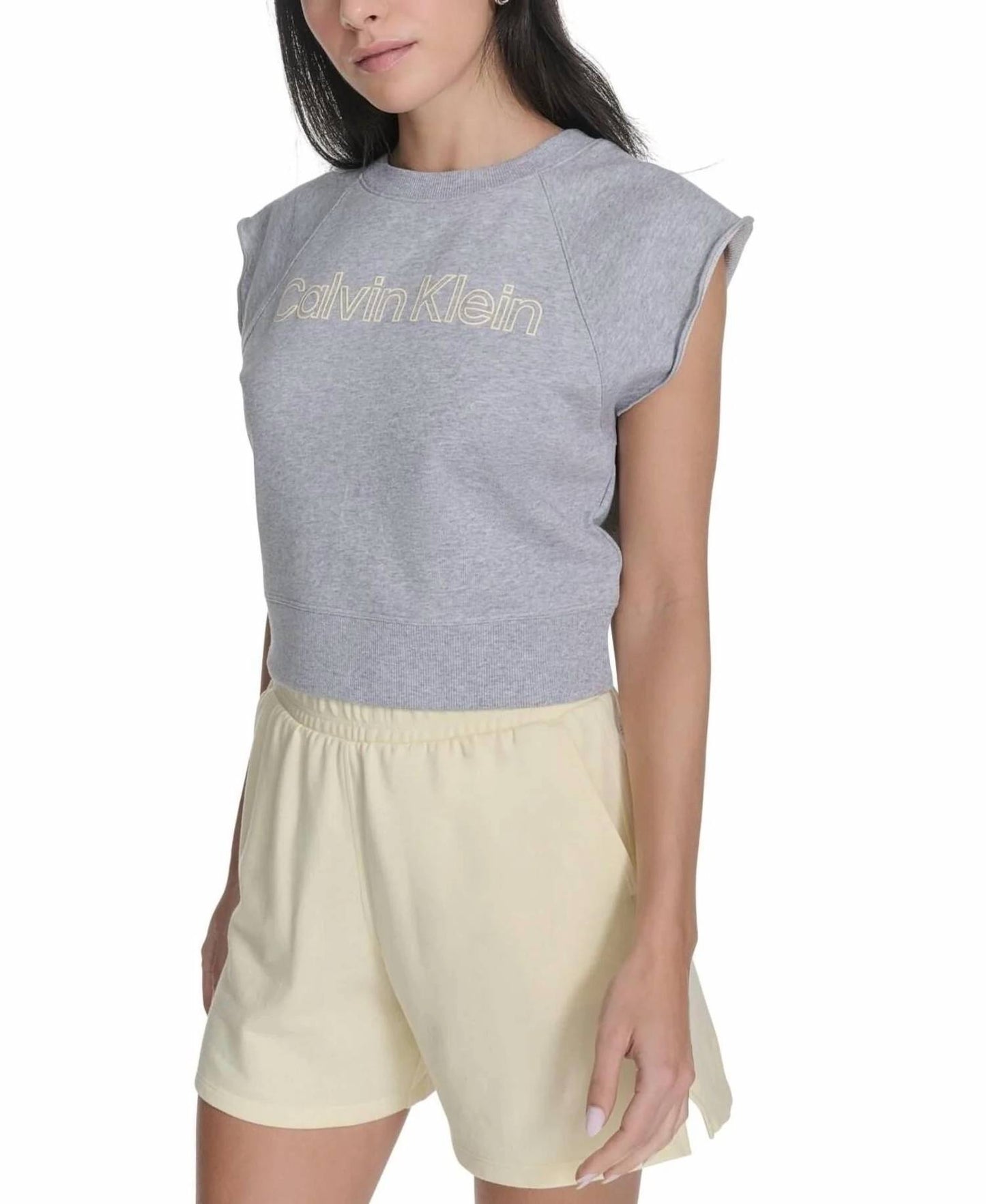 Sleeveless Puff-logo Cropped Top