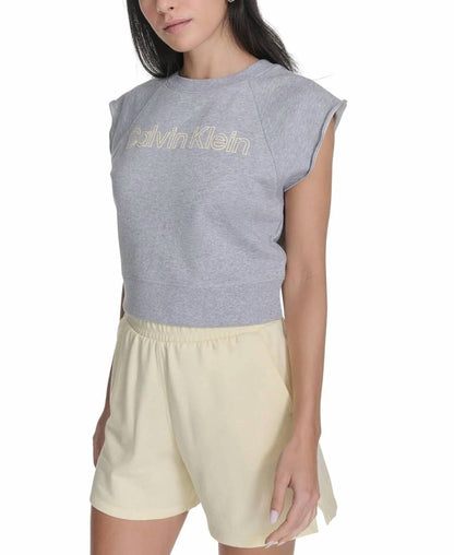 Sleeveless Puff-logo Cropped Top