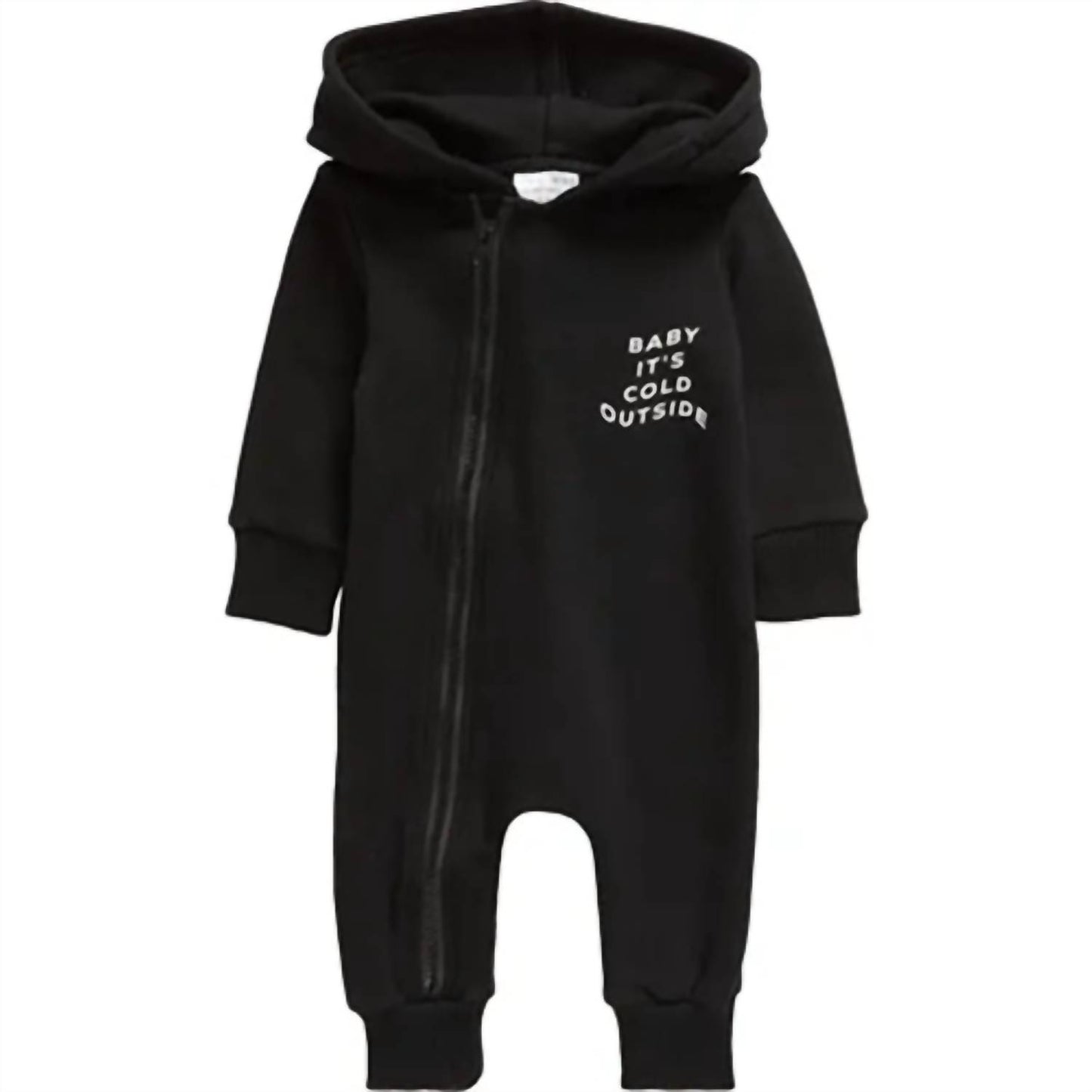Boy's Long Sleeve Baby It’s Cold Hooded Romper