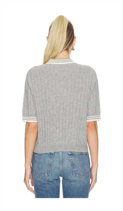 Striped Pique Top