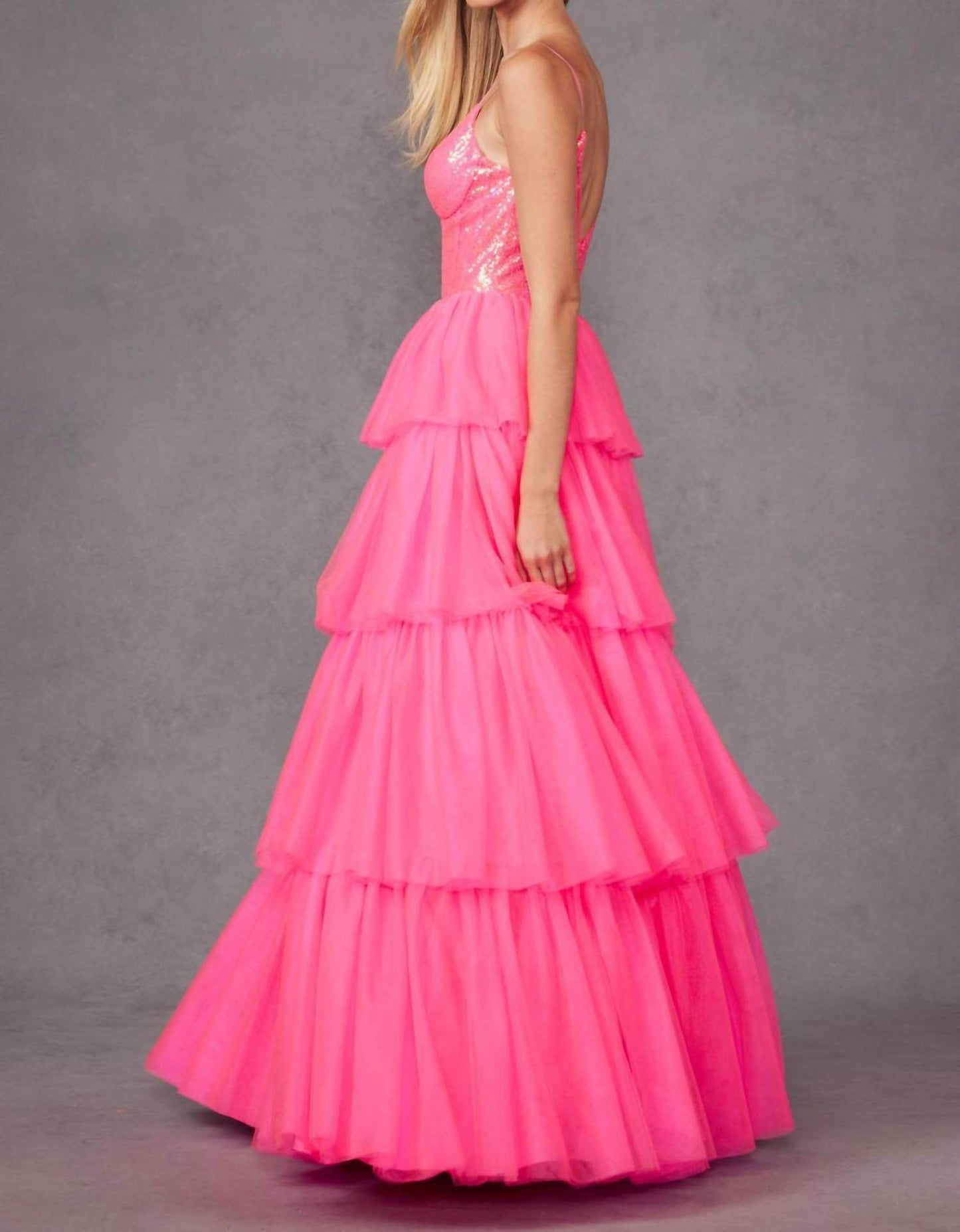 Juliet - Sleeveless A-line Ruffled Prom Dress - Rack Hunt -