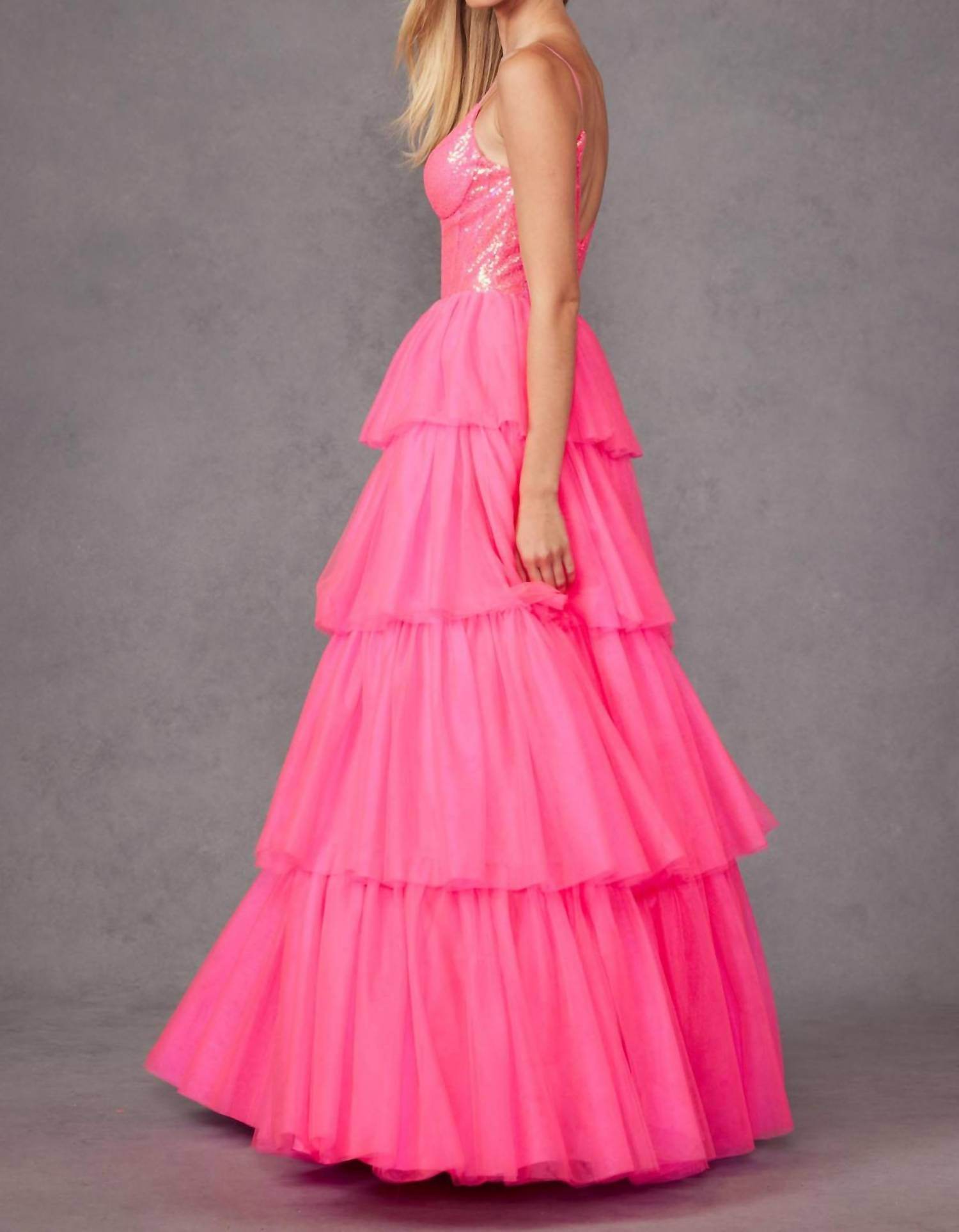 Juliet - Sleeveless A-line Ruffled Prom Dress - Rack Hunt -