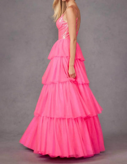 Juliet - Sleeveless A-line Ruffled Prom Dress - Rack Hunt