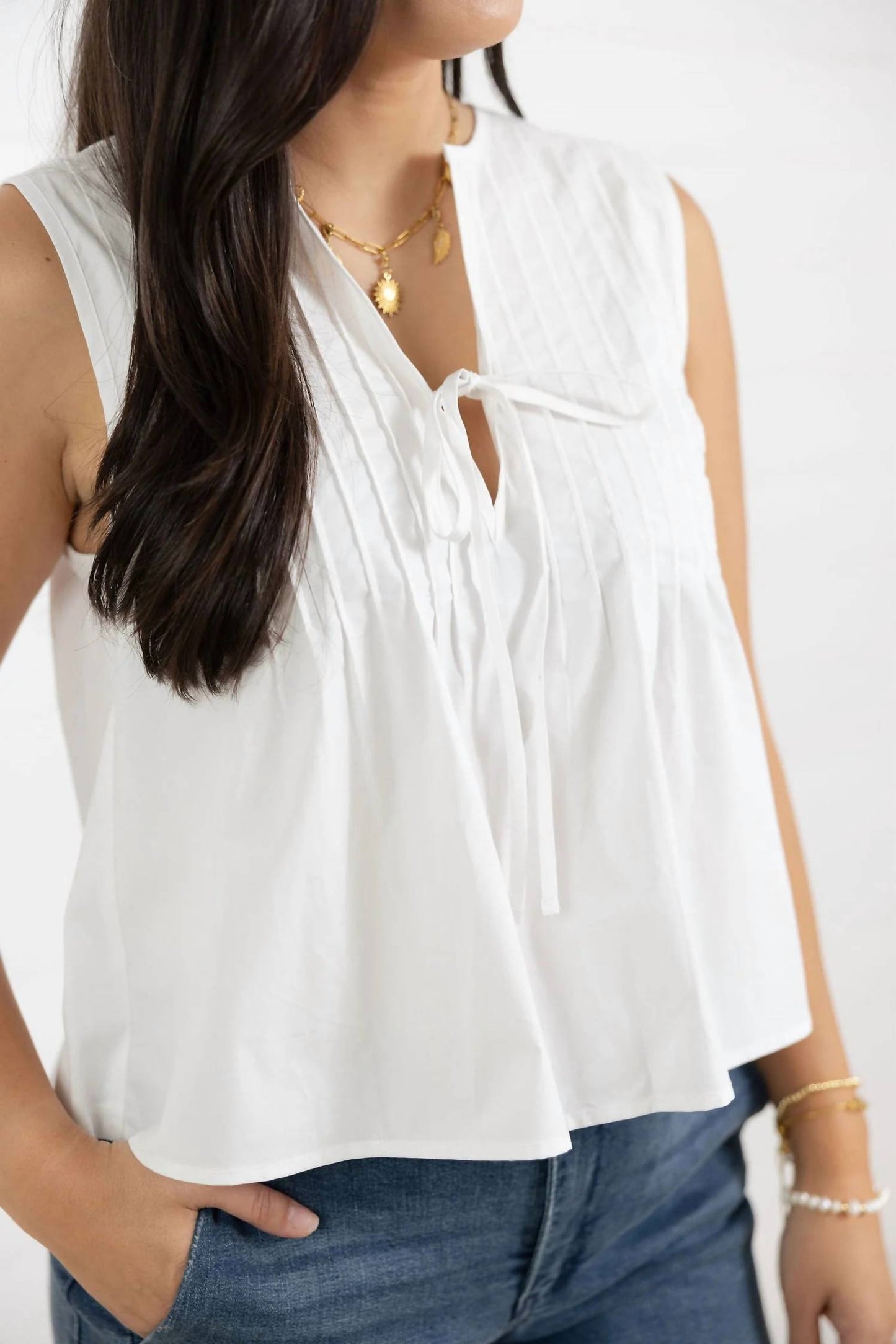 Woven Detailed Top