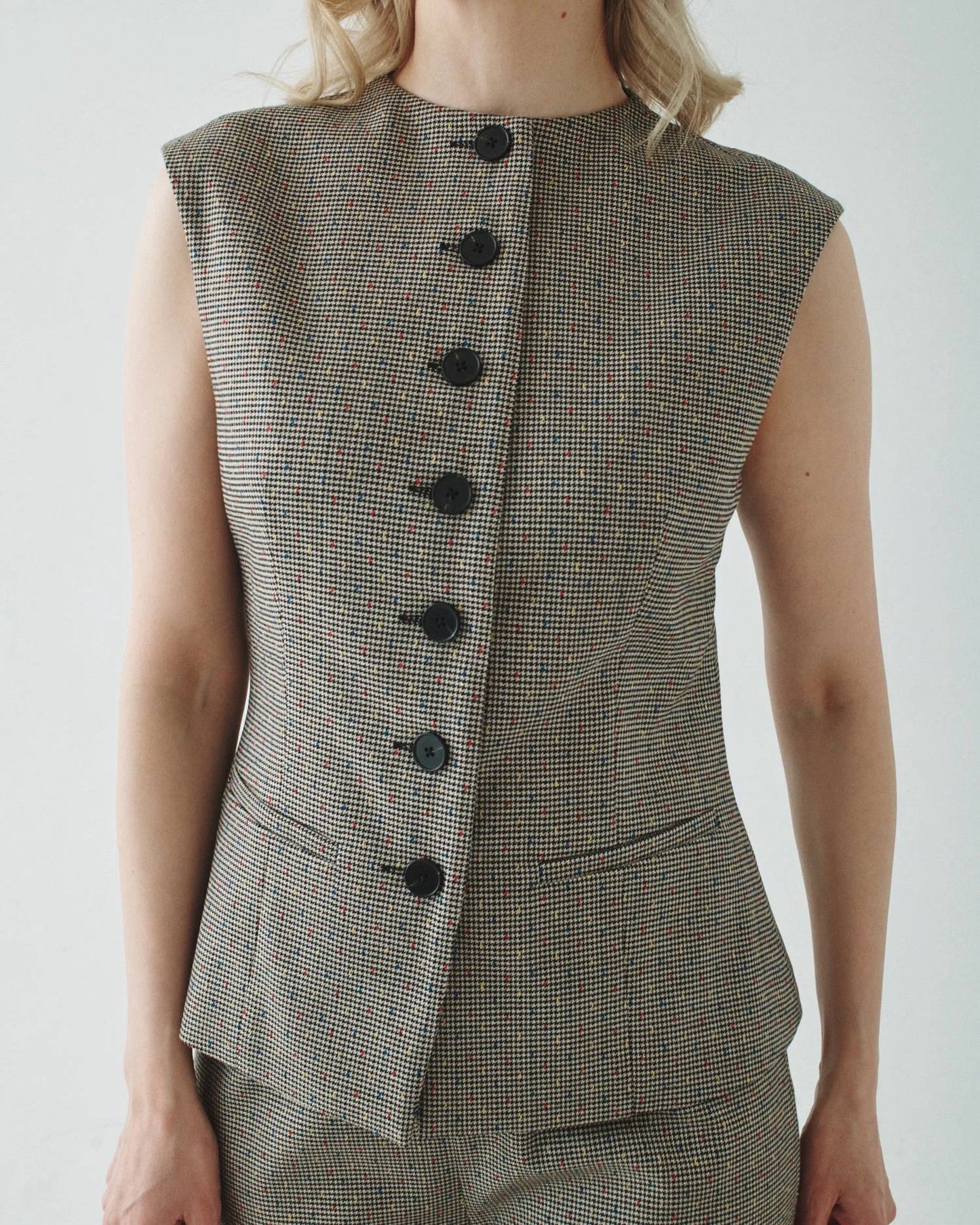 High Neck Waistcoat Top