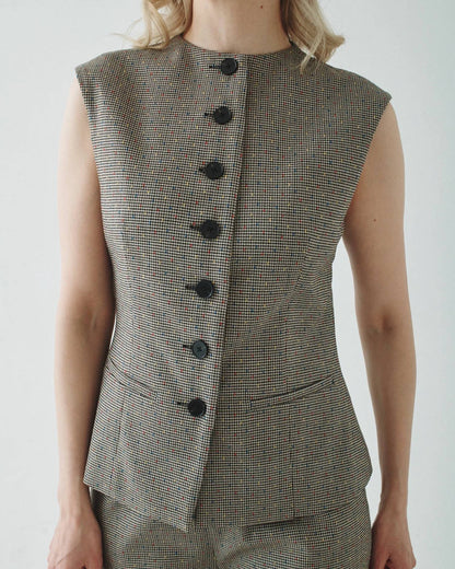 High Neck Waistcoat Top