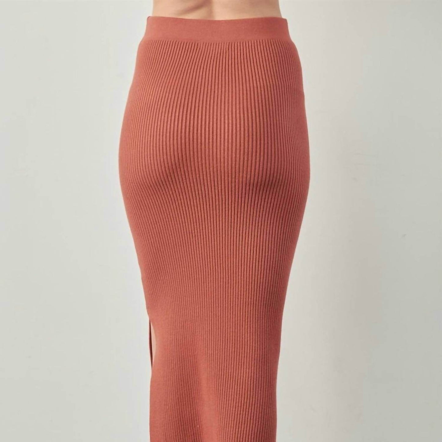Apple Tree Apparel - Ribbed Knit Slit Skirt - Rack Hunt