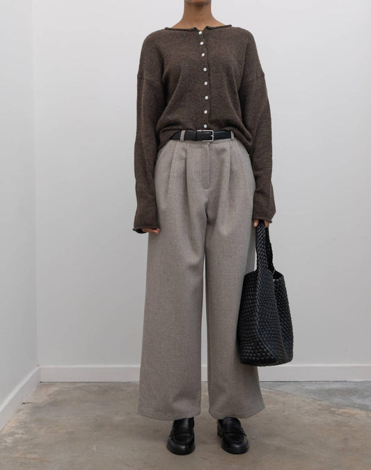 Tailored Wool Blend Wide Leg Pants