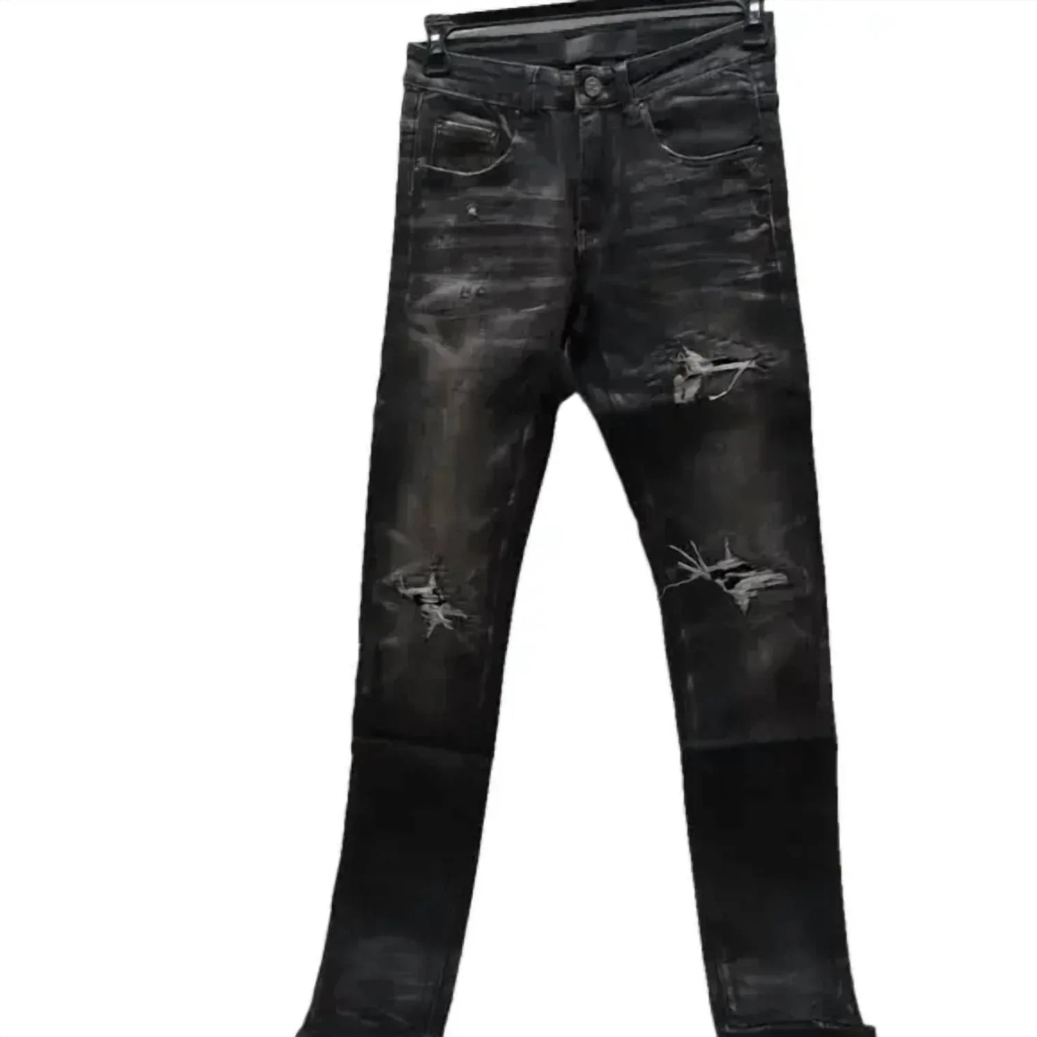 Tulones - Men's Biker Coated Denim Jeans - Rack Hunt