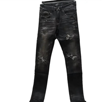 Tulones - Men's Biker Coated Denim Jeans - Rack Hunt