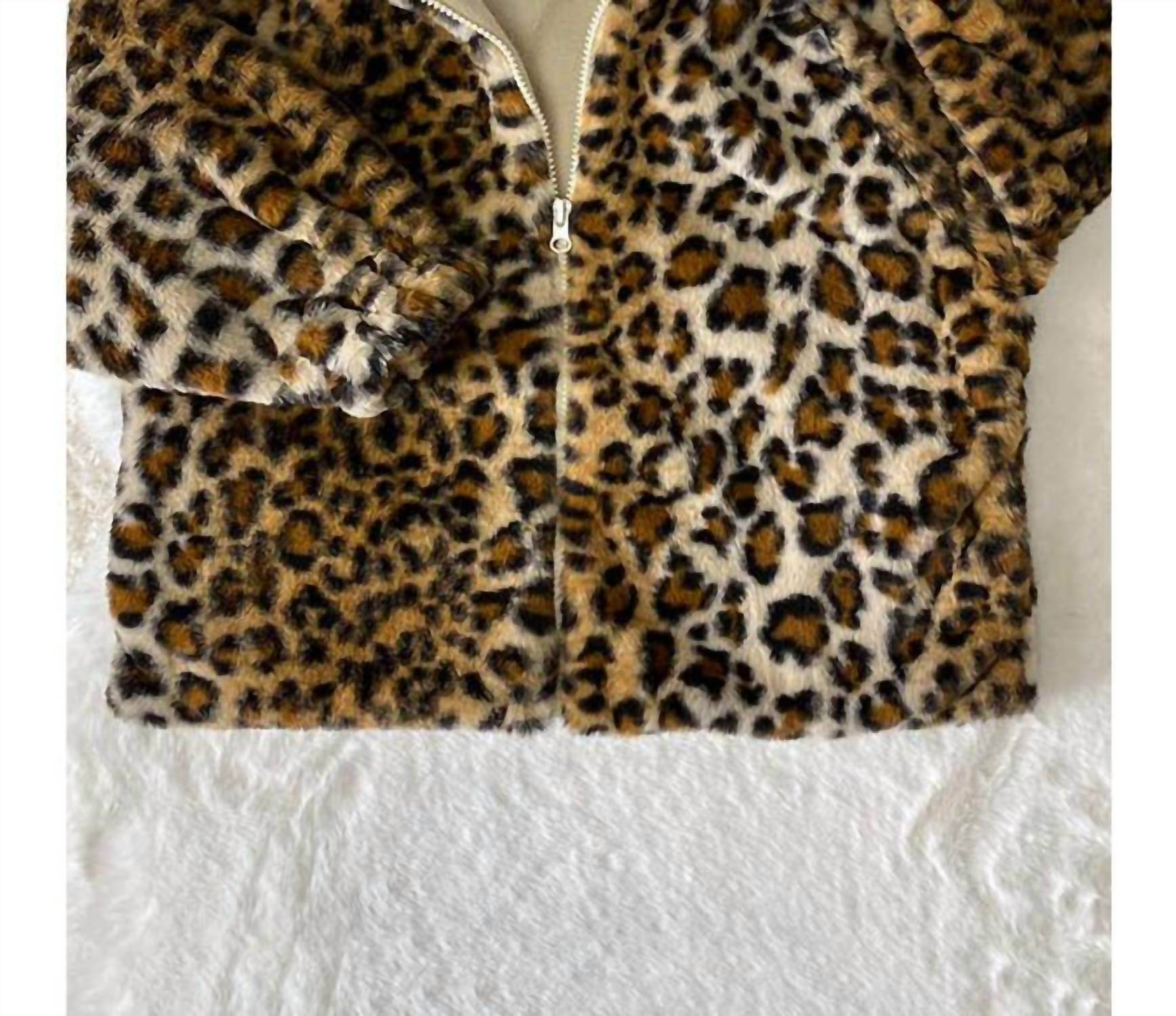 Lulu Clothes - Girl's Leopard Print Fleece Jacket - Rack Hunt -