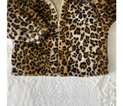 Lulu Clothes - Girl's Leopard Print Fleece Jacket - Rack Hunt