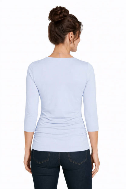 Rachel Ava 3/4 Sleeve Top With Ruching