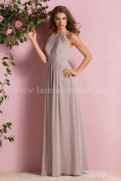 B2 Poly Chiffon Halter Gown