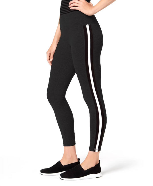 Activewear Solid Racing Stripe Crop Leggings