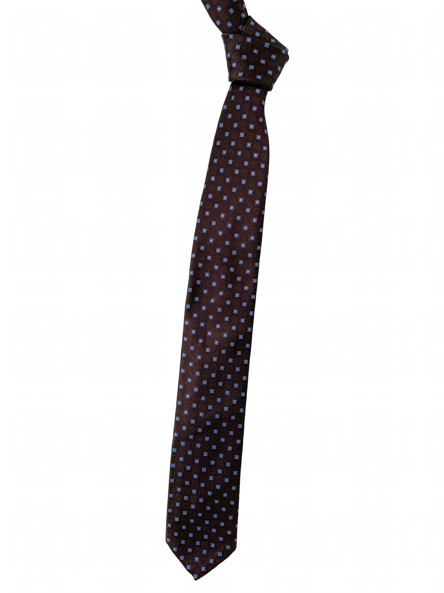 Men's Geometric 'seven Fold' Woven Silk Tie