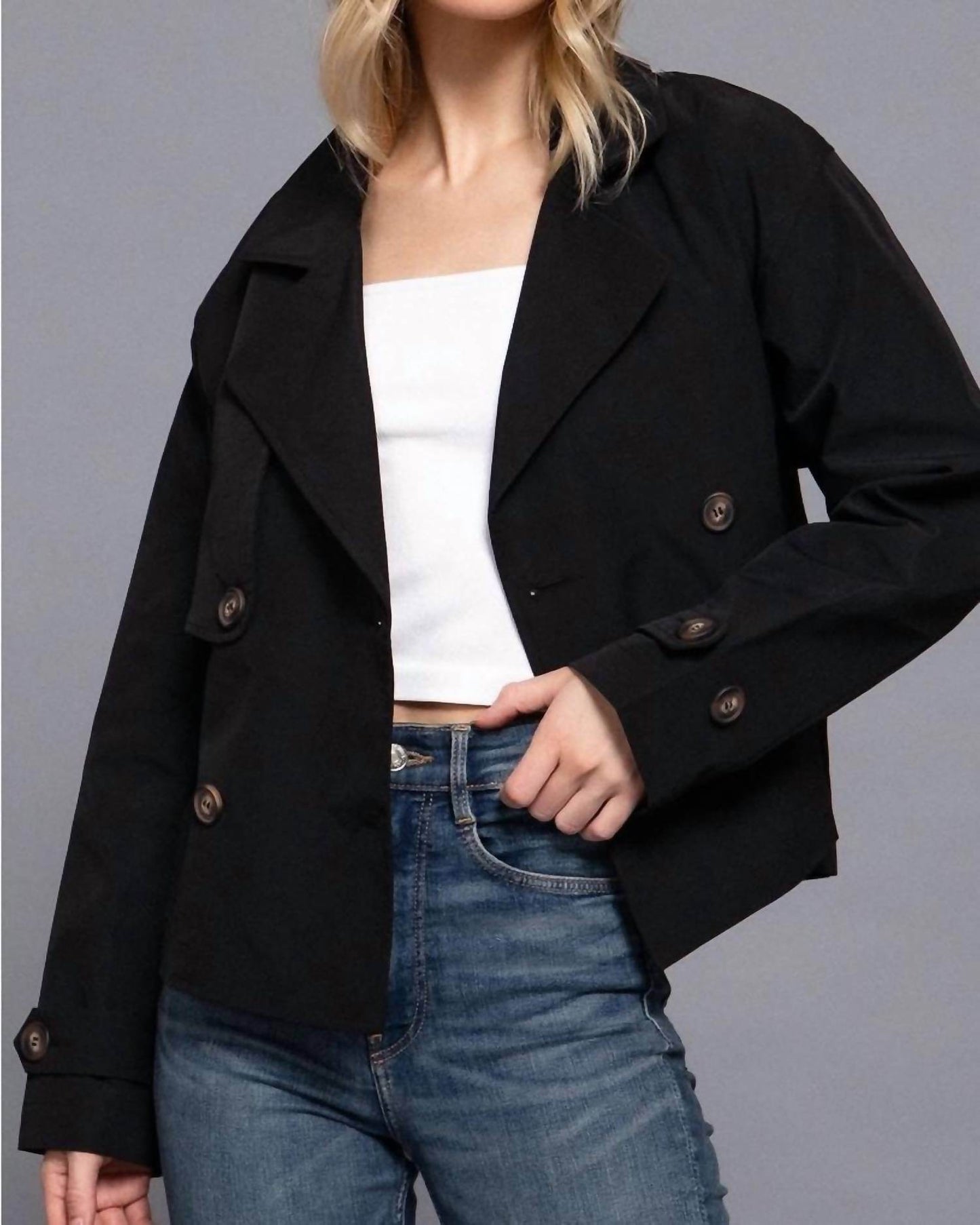 Reine Krief - Double Breasted Short Trench Jacket - Rack Hunt -