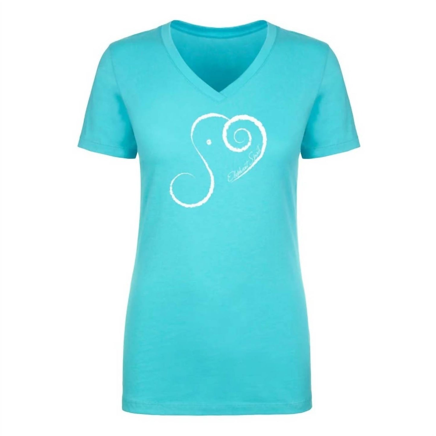 Women's Elephant Spirit Cotton Blend V-Neck Short Sleeve T-Shirt