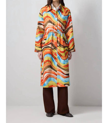 Gathered Waist Trench Coat
