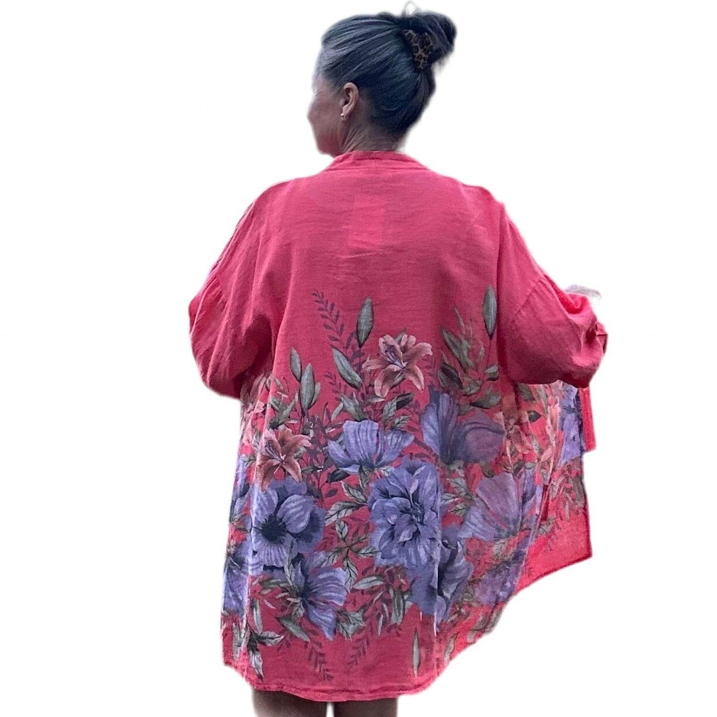 Joyna - Floral Breeze Linen Kimono - Rack Hunt -