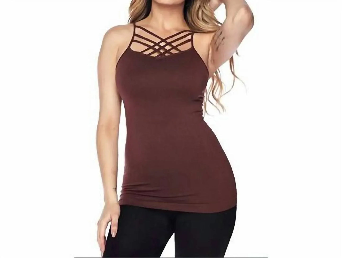 AAAAA FASHION - Triple Criss-cross Cami Top - Rack Hunt