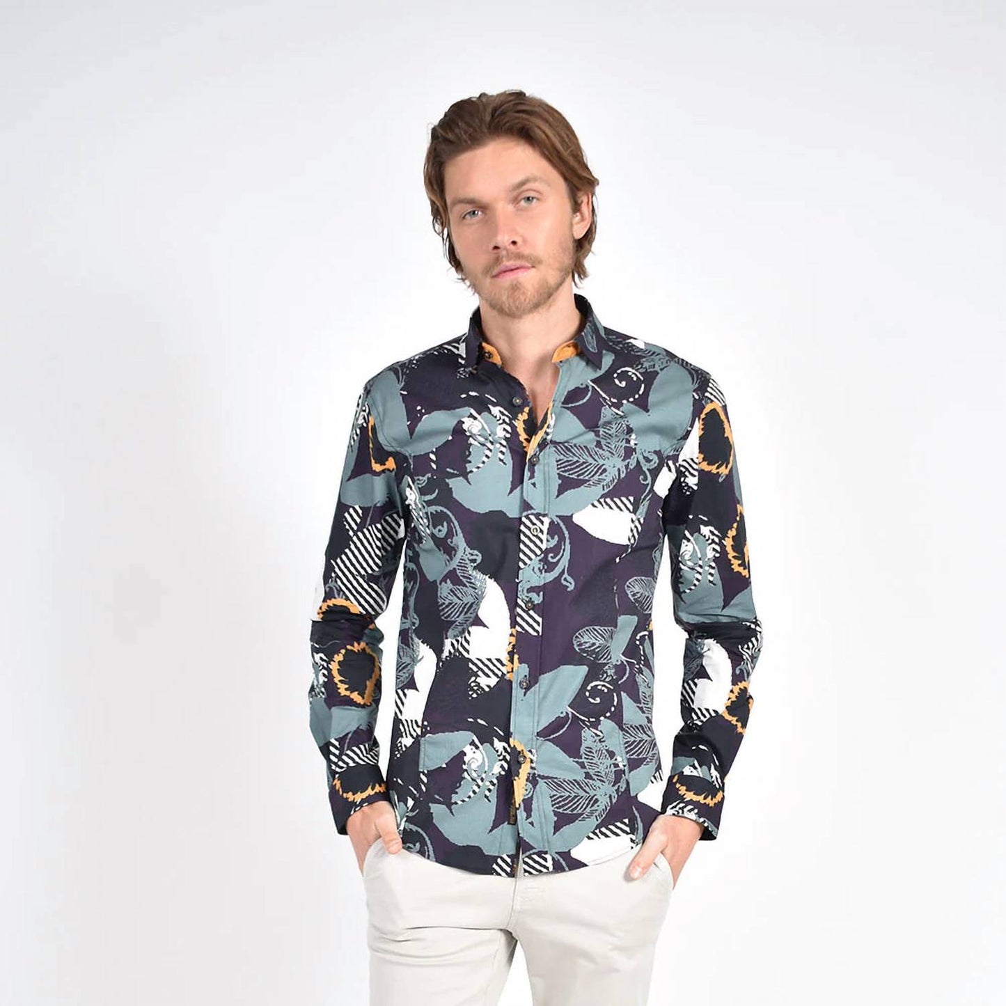 Pixelated Garden Print Shirt
