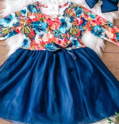 Girls Bright Blooms Tulle Dress