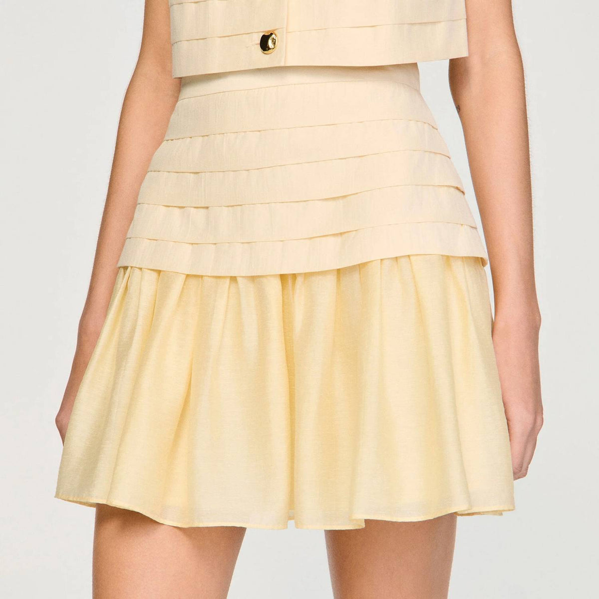 Pleated Crop Top & Mini Skirt Set