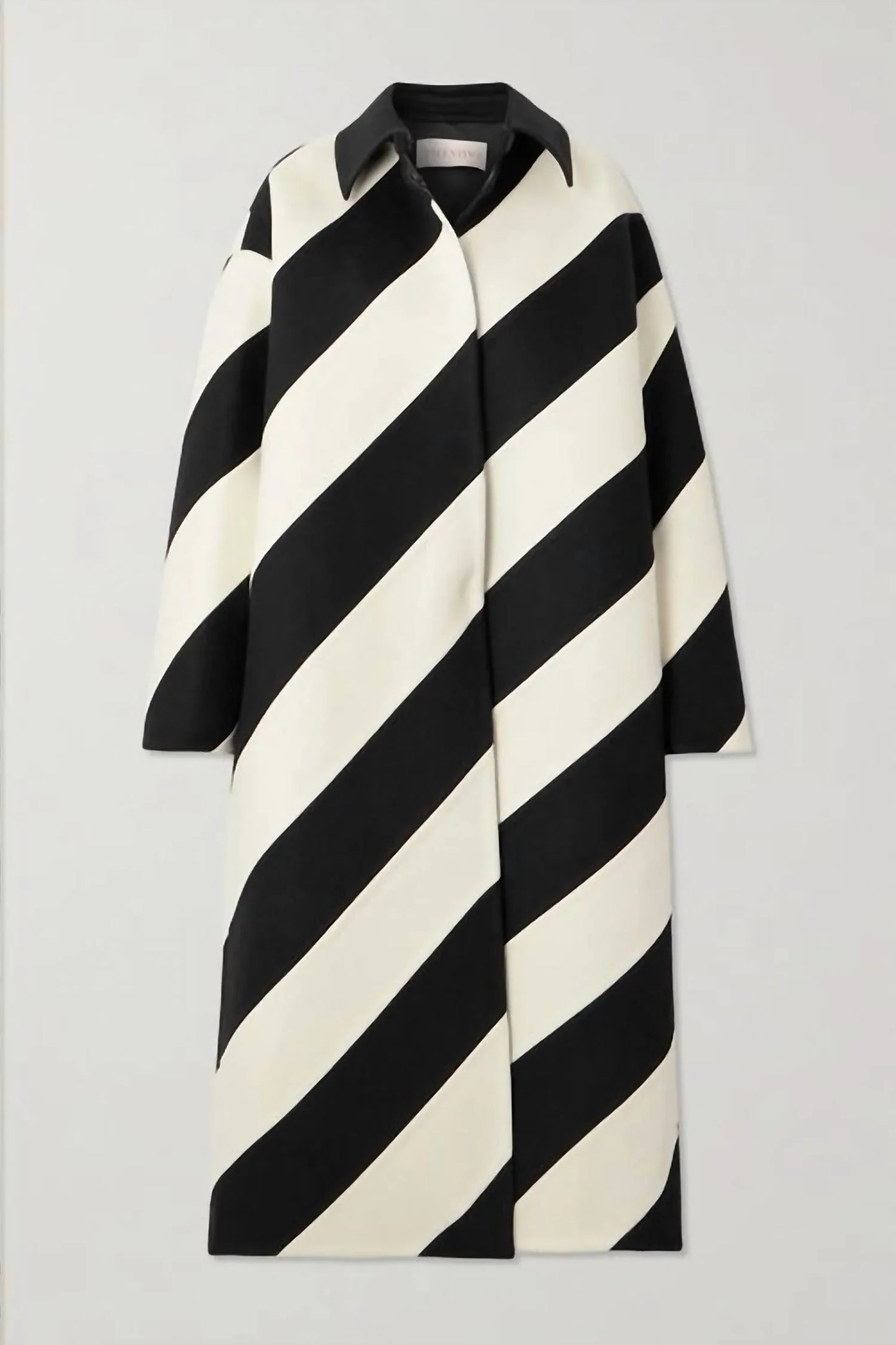 Valentino - Oversized Striped Coat - detail view - Rack Hunt