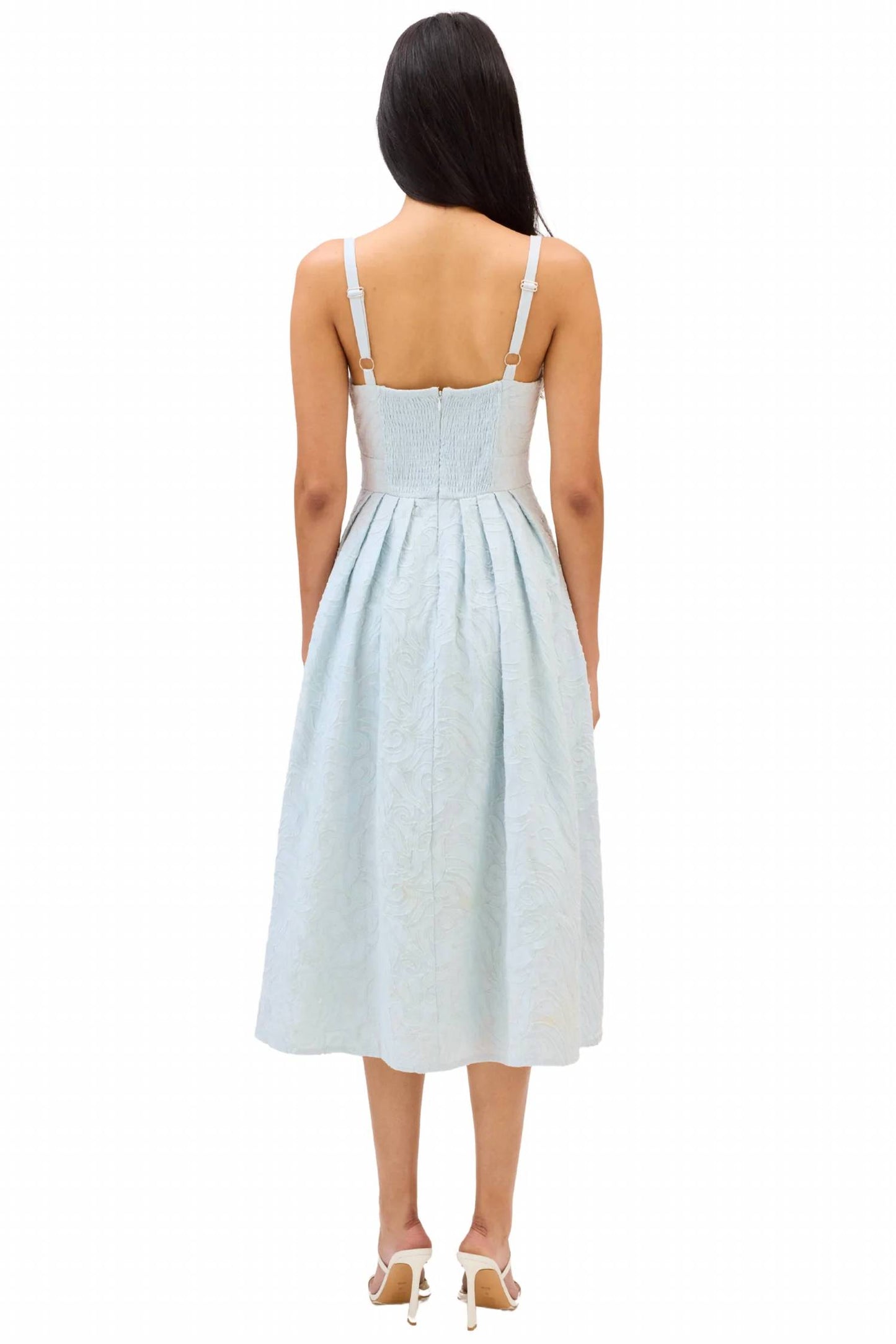 Embroidered Natalie Midi Dress