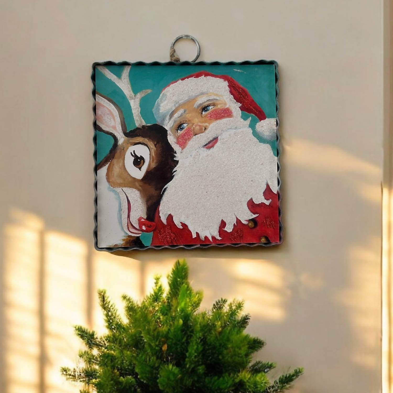 Round Top - Santa & Rudolph Charm - Rack Hunt -